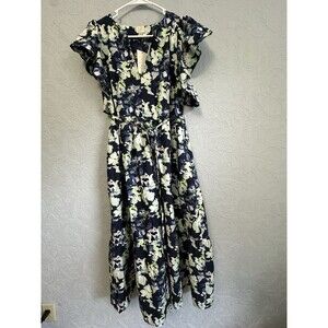 A New Day Size Large Poplin Tiered Midi Dress F8
